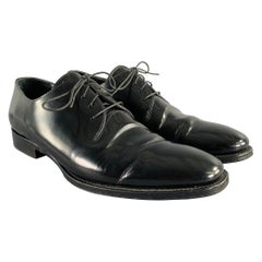 John Varvatos Taille 11 Derby en cuir verni noir Chaussures à lacets