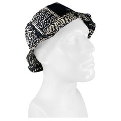 KAPITAL Black White Bandana Cotton Blend Bucket Hat