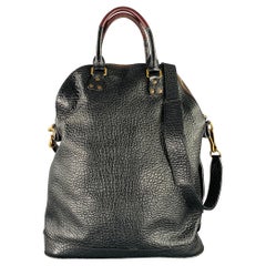 BURBERRY PRORSUM 2014 -St Ives- Black Burgundy Color Block Leather Bag