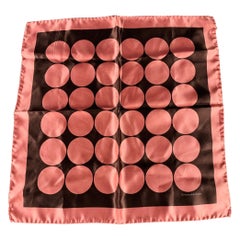 ERMENEGILDO ZEGNA Pink Brown Dots Silk Pocket Square
