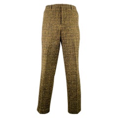 ETRO Size 34 Brown Plaid Wool Zip Fly Dress Pants
