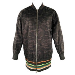 RAF SIMONS Size 38 Black Grey Oversized Camo Cotton Zip Up Coat