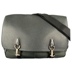 LOUIS VUITTON -Taiga Dersou- Black Dark Green Nylon Leather Messenger Bag