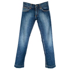 DOLCE & GABBANA Size 28 Blue Contrast Stitch Cotton Jeans