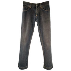 DOLCE & GABBANA Size 28 Grey Contrast Stitch Cotton Jeans