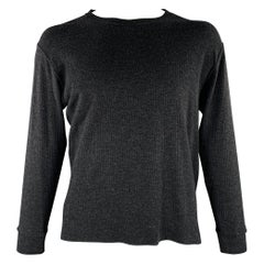 RALPH LAUREN Pullover girocollo in lana a coste grigia taglia L