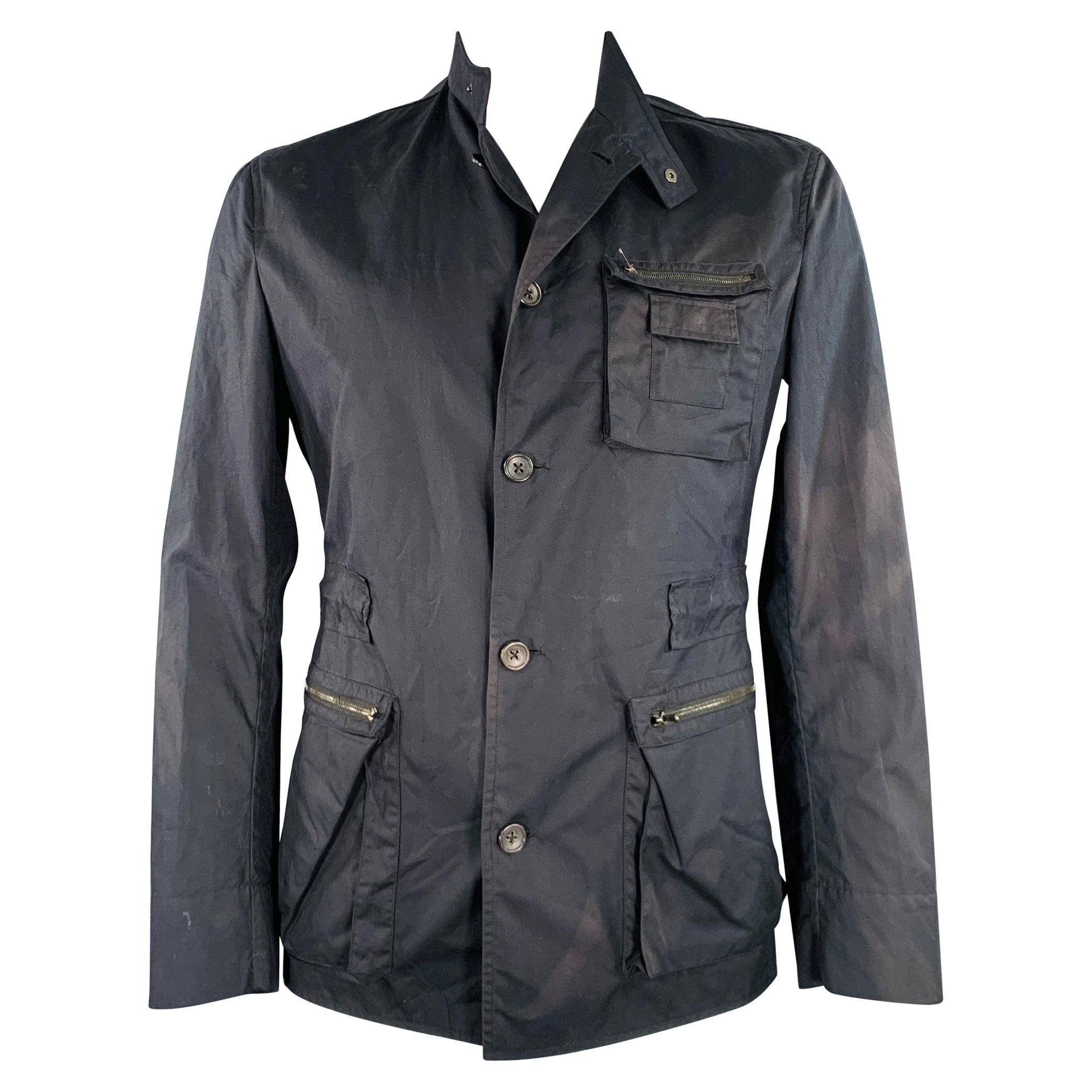 JIL SANDER Size 42 Black Parka Jacket For Sale