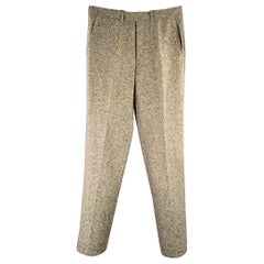 BURBERRY LONDON Size 30 Brown Beige Tweed Wool Flat Front Casual Pants