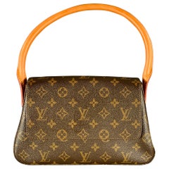 LOUIS VUITTON Brown Beige Monogram Leather Coated Canvas Bag