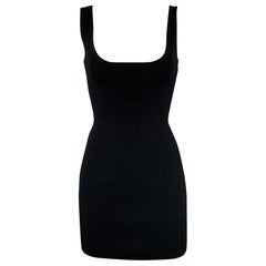 Calvin Klein Taglia XS Vestito a canottiera in jersey nero a coste