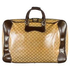 GUCCI Beige Brown Guccissima Monogram Coated Canvas Leather Suitcase