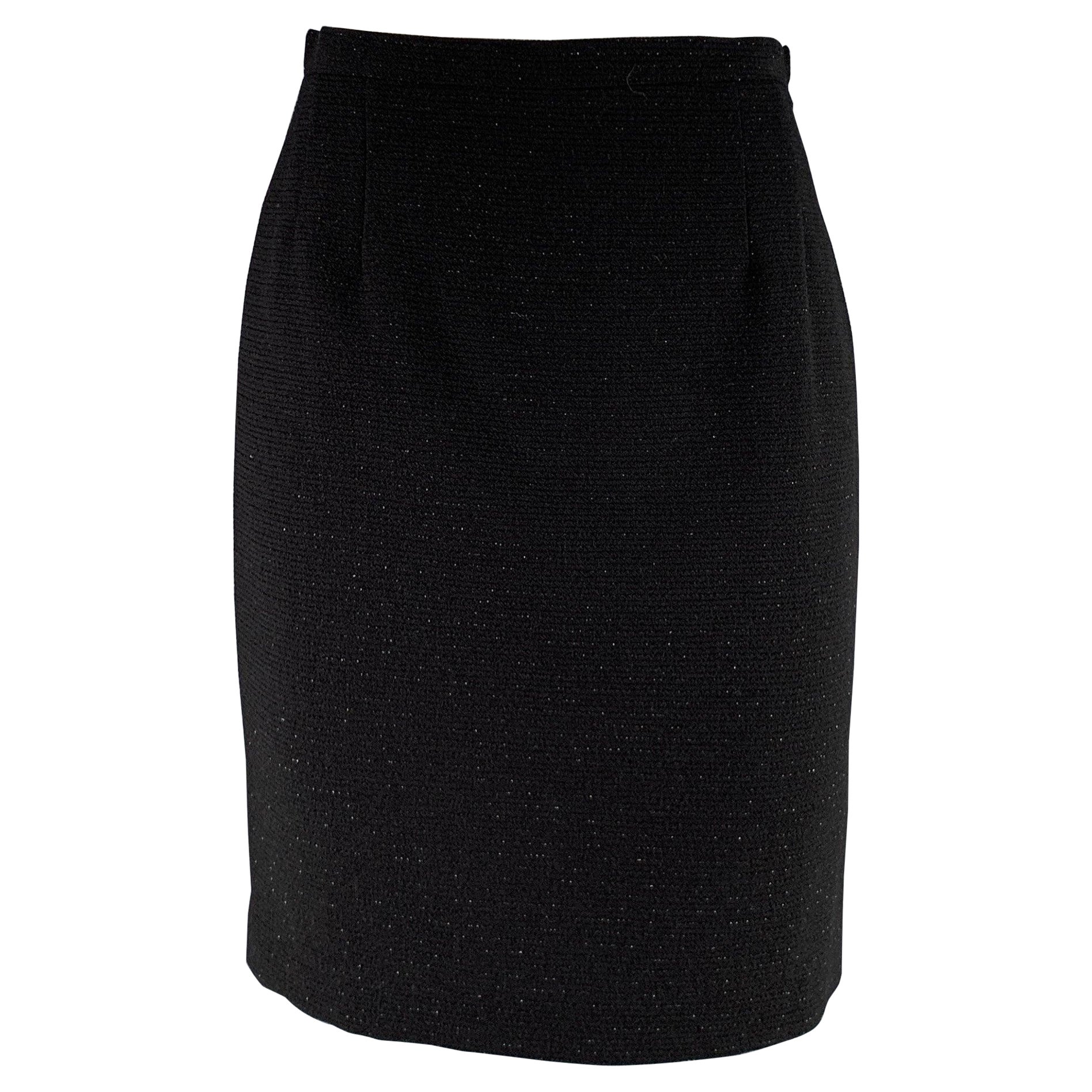 GIORGIO ARMANI Taille 4 Jupe crayon en laine polyamide noire brillante