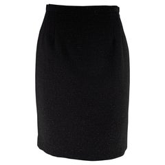 GIORGIO ARMANI Taille 4 Jupe crayon en laine polyamide noire brillante