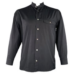 ISSEY MIYAKE Size L Black Cotton One Pocket Long Sleeve Shirt
