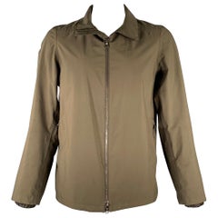 PRADA Size 44 Olive Green Polyester Nylon Zip Up Jacket