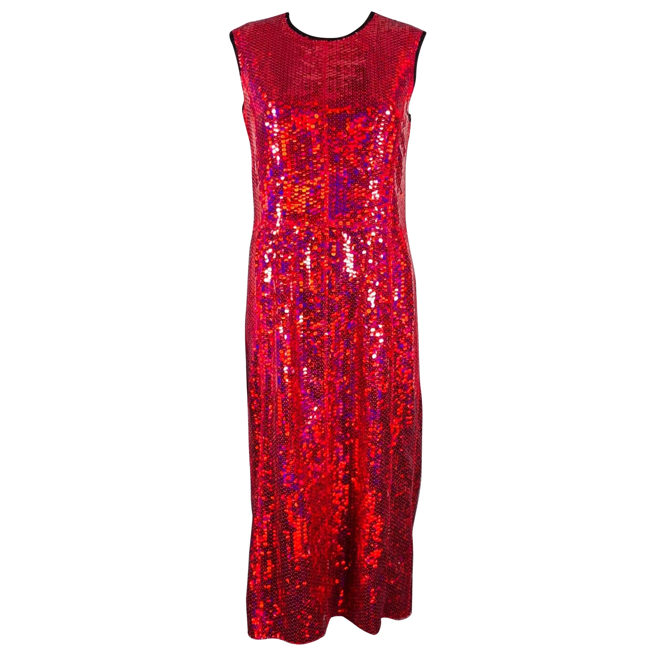 MARC JACOBS Talla 0 Vestido camisero rojo de poliéster con lentejuelas en venta