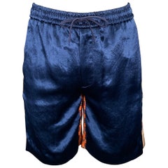 GUCCI Size 28 Blue Orange Monogram Acetate Joggers Shorts