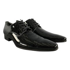 DSQUARED2 Talla 9.5 Zapatos de cordones de cuero negro sólido