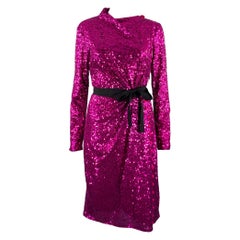 PRABAL GURUNG Size 6 Purple Polyester Sequined Open Back Dress
