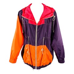 PRABAL GURUNG Größe M Lila Orange Rosa Farbblock- Nylonjacke