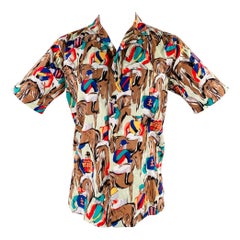PENDLETON Size M Multi Color Equestrian 2 Pockets Camp Shirt