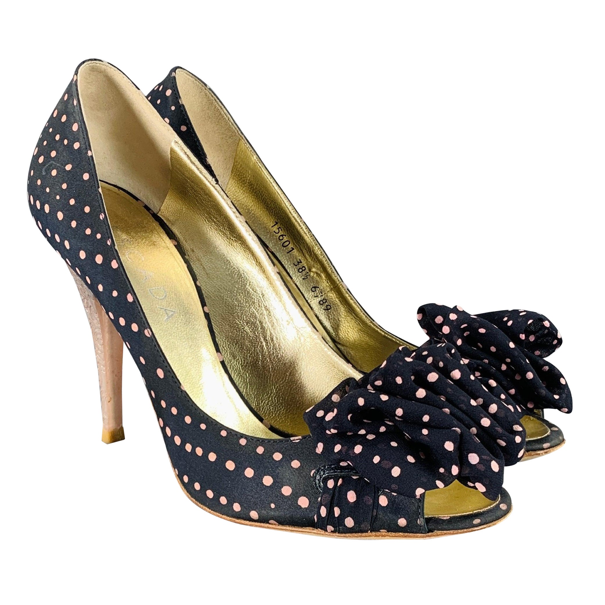 Navy polka dot heels sales