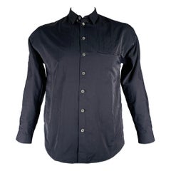 STEPHAN SCHNEIDER Talla L Camisa negra de nylon de un bolsillo y manga larga