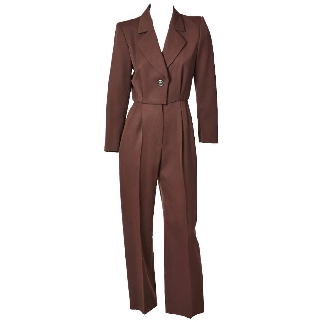 Yves Saint Laurent Chocolate Brown Jumpsuit