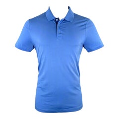 BURBERRY BRIT Talla M Polo de manga corta de algodón con ribetes en contraste azul