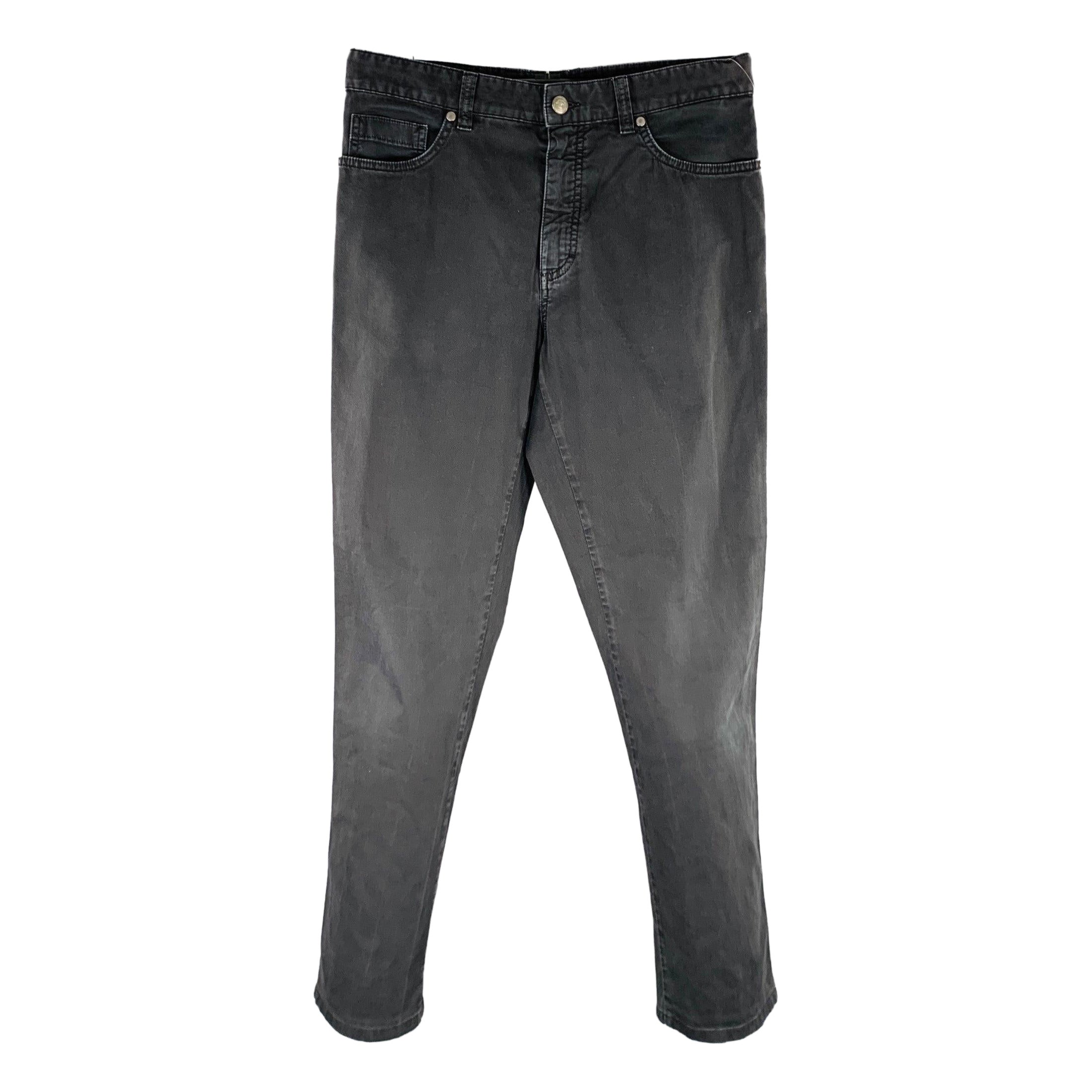 ERMENEGILDO ZEGNA Größe 33 Schwarze gerade Jeans aus Baumwollmischung mit gerader Jeans