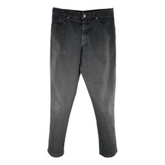 Ermenegildo Zegna Taglia 33 Jeans dritti in misto cotone nero