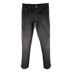 Ermenegildo Zegna Taglia 33 Jeans dritti in misto cotone nero