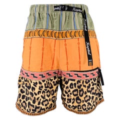 KAPITAL Short à motifs mixtes multicolores et élastiques en coton mélangé taille M