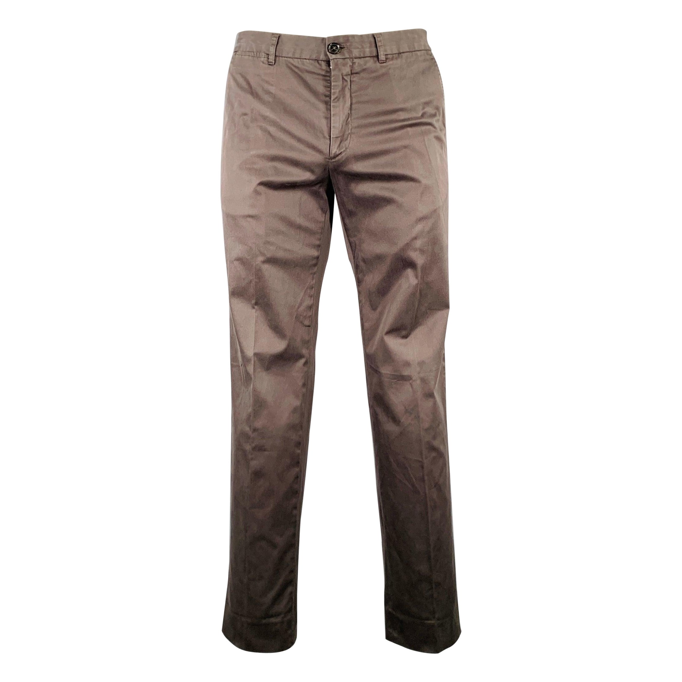 ERMENEGILDO ZEGNA Taille 34 Casual Pantalon en coton mélangé gris anthracite
