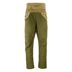 Pantaloni casual ricamati KAPITAL taglia L verde in tessuto misto cotone-poliestere