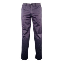 Ermenegildo Zegna Pantaloni casual in misto cotone grigio antracite Taglia 34