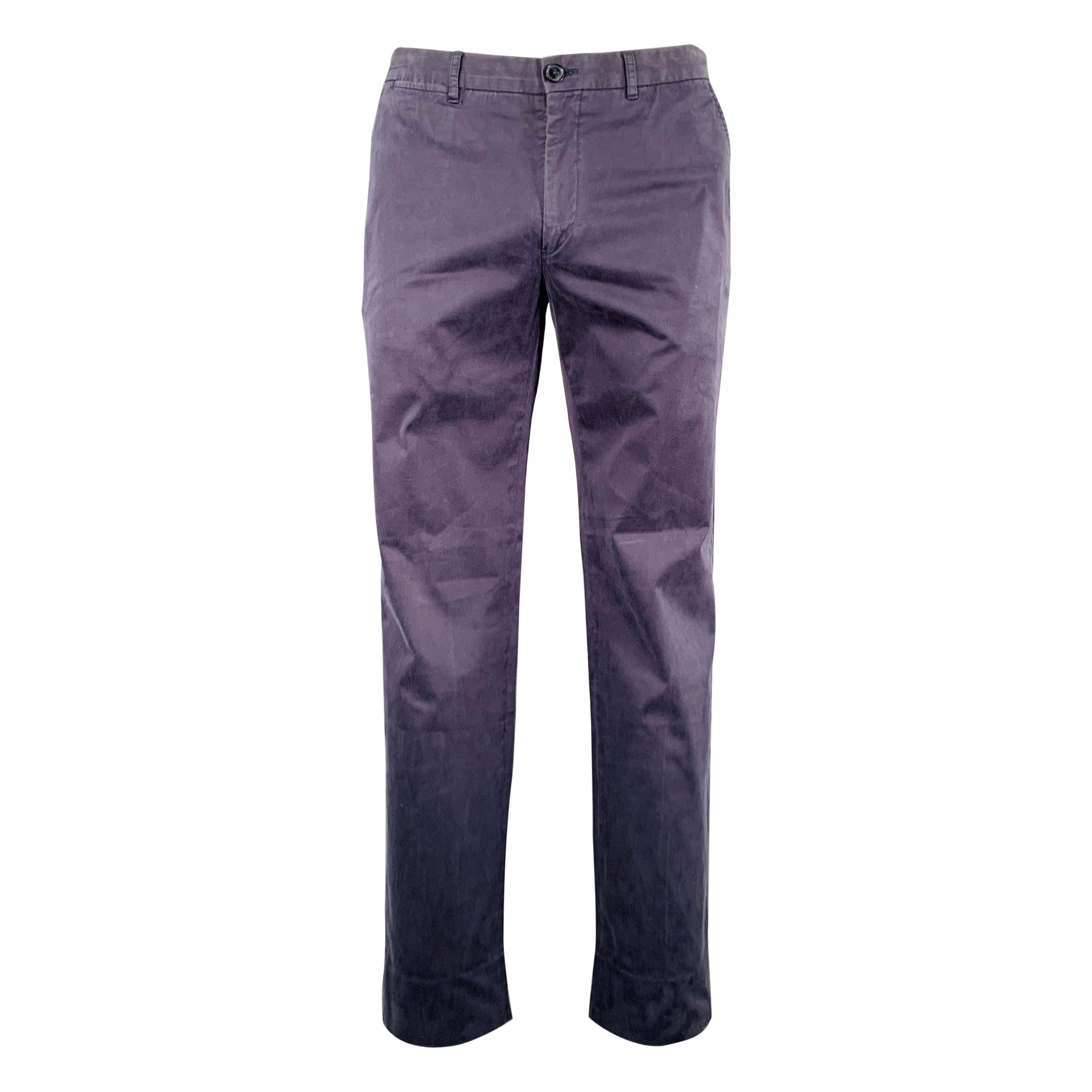 ERMENEGILDO ZEGNA Size 34 Grey Charcoal Cotton Stretch Blend Casual Pants For Sale