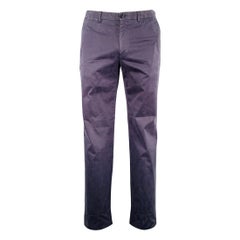 Ermenegildo Zegna Taglia 34 Pantaloni casual in cotone elasticizzato grigio antracite