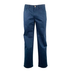 Brioni Taille 34 Pantalon décontracté Jean en coton mélangé bleu marine