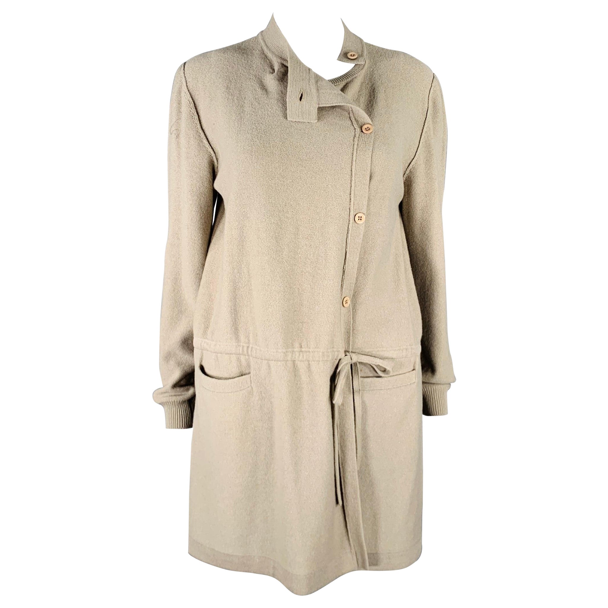 Sonia Rykiel Taglia 4 Cardigan in maglia con cintura Beige Taupe