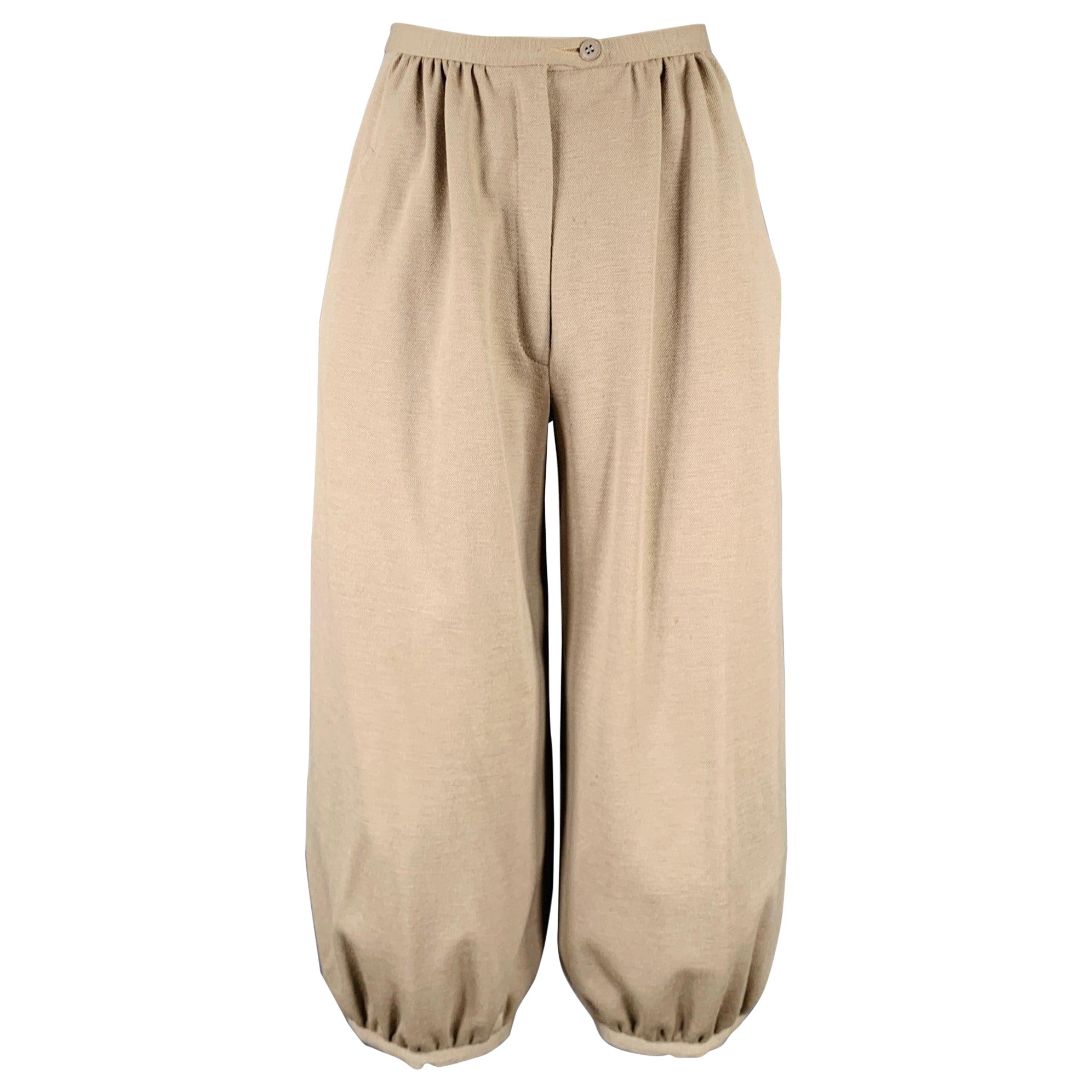 SONIA RYKIEL Taille S - Pantalon court casual en laine gris taupe en vente