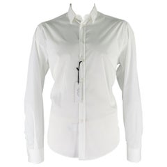VERSACE COLLECTION Size XL White Cotton Blend Long Sleeve Shirt