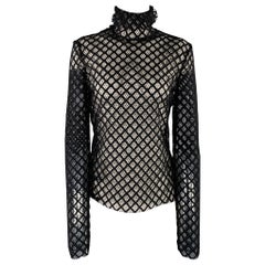 PHILOSOPHY di LORENZO SERAFINI Size 4 Black Polyester Mesh Pullover