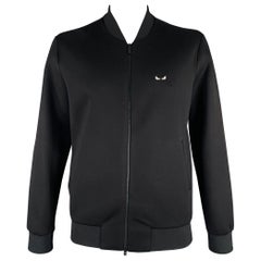 FENDI Größe 42 Schwarze Viskose-Jacke mit Reißverschluss oben