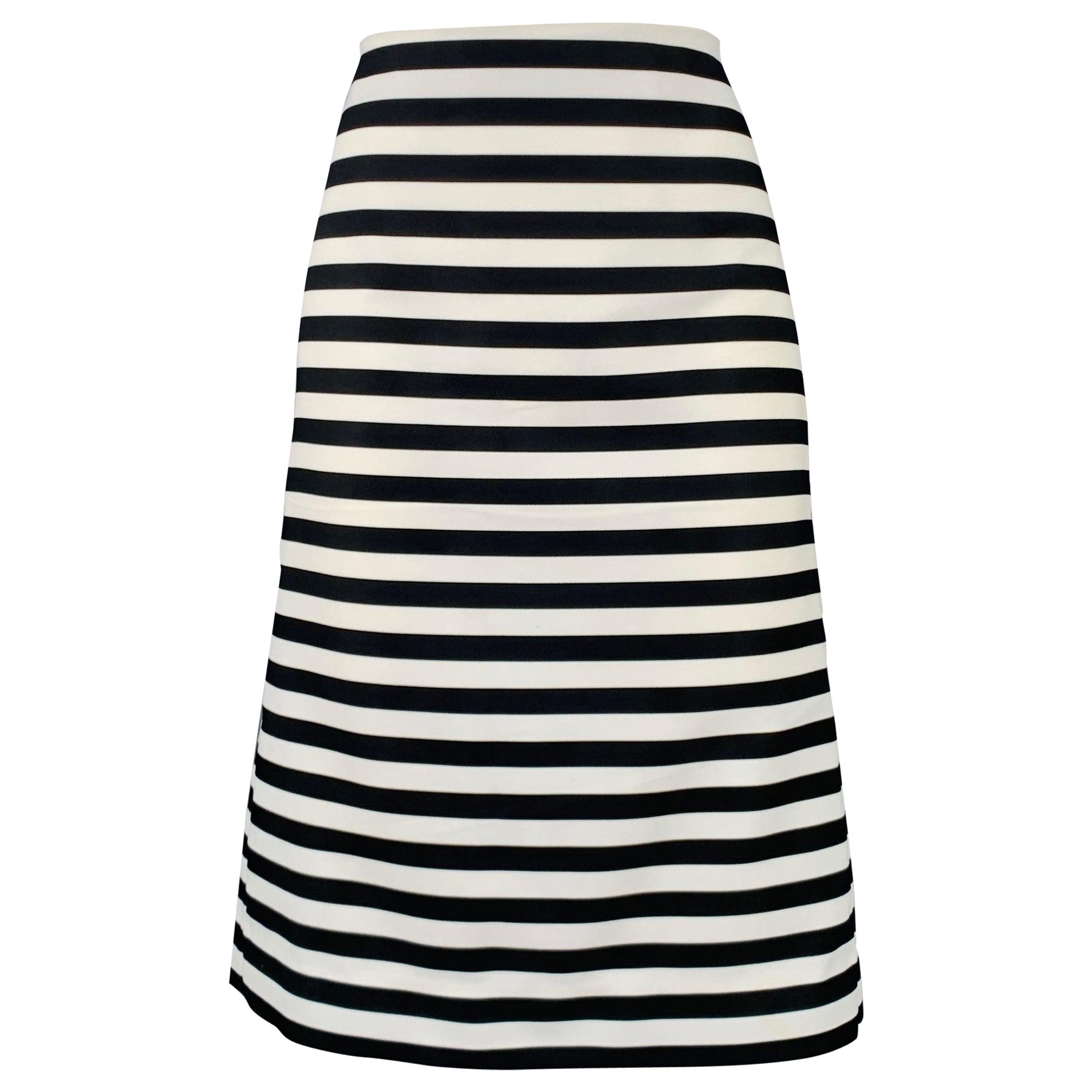 MARC JACOBS Taille 6 Jupe crayon à rayures en polyester noir et blanc en vente