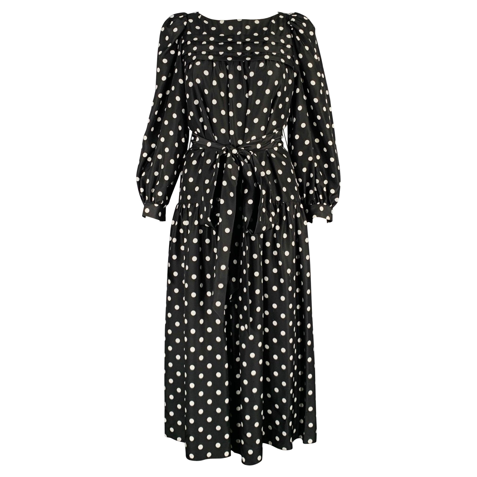 MARC JACOBS Talla 2 Vestido en línea A de lunares de seda blanca y negra en venta