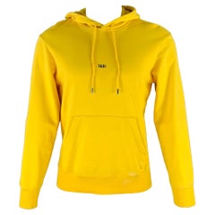 HELMUT LANG AW 18/19 Size S -TAXI- Yellow Cotton Hooded Sweatshirt