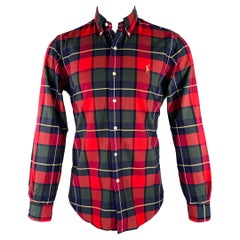 RALPH LAUREN Size S Red Blue Green Plaid Woven Button Down Long Sleeve Shirt
