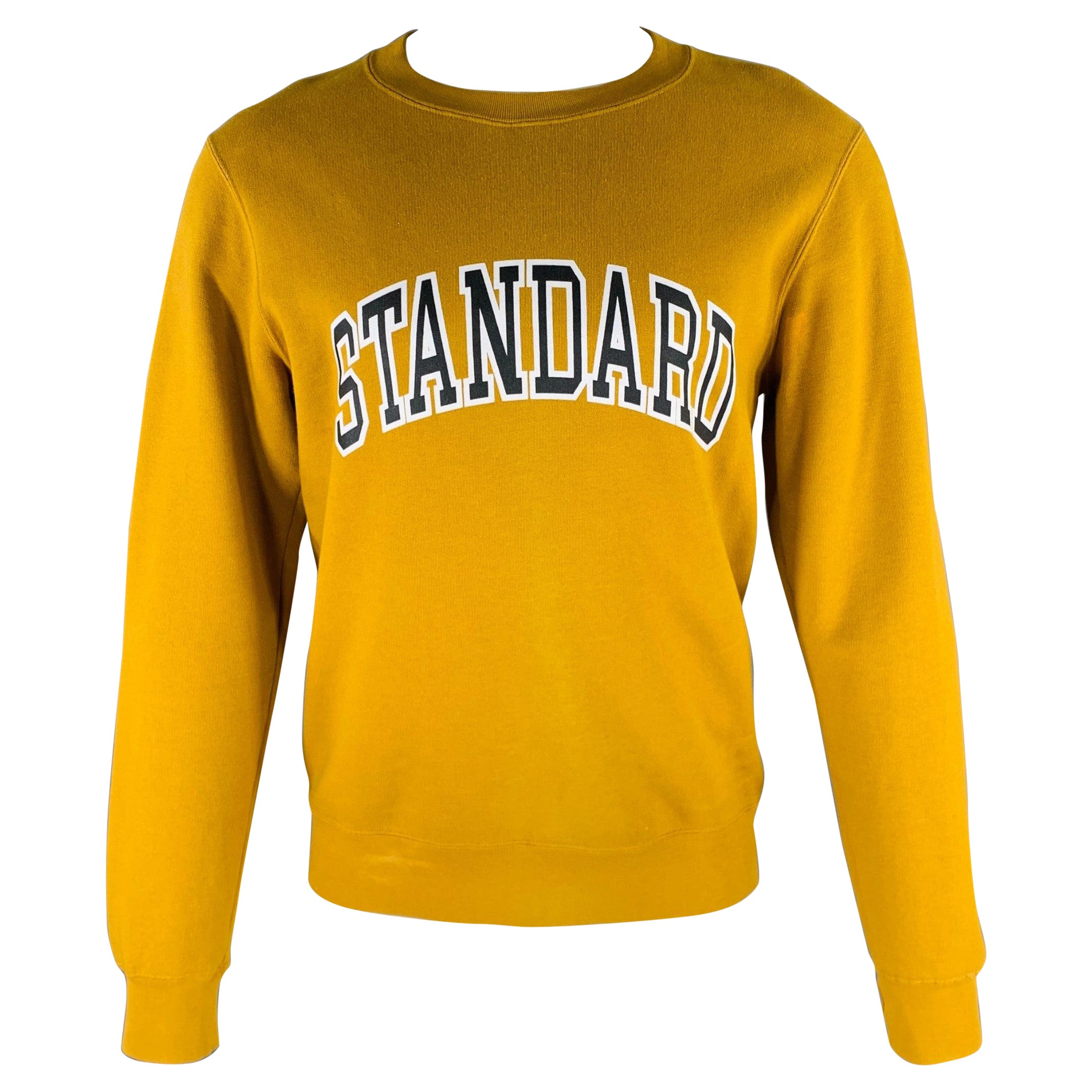 SANDRO Size S Yellow Black White Graphic Cotton Crew Neck Sweatshirt