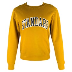 SANDRO Size S Yellow Black White Graphic Cotton Crew Neck Sweatshirt